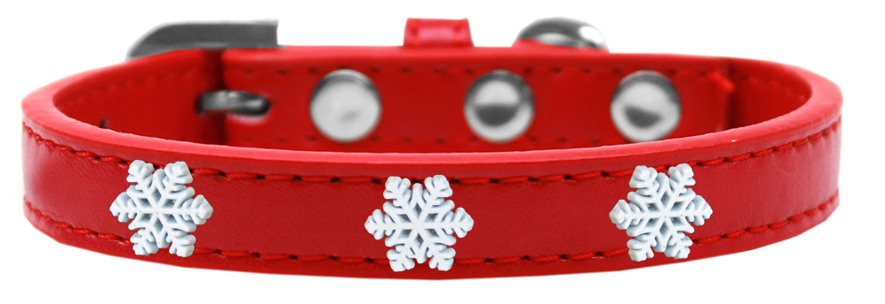 Snowflake Widget Dog Collar Red Size 14